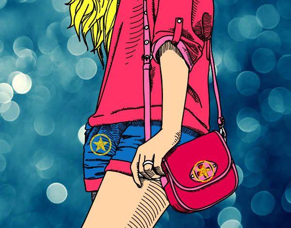 Dibujo Chica con bolso pintado por marina8