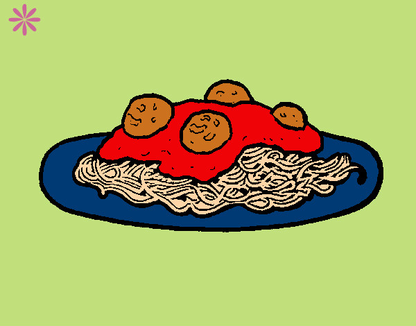 Dibujo Espaguetis con carne pintado por jazmikee