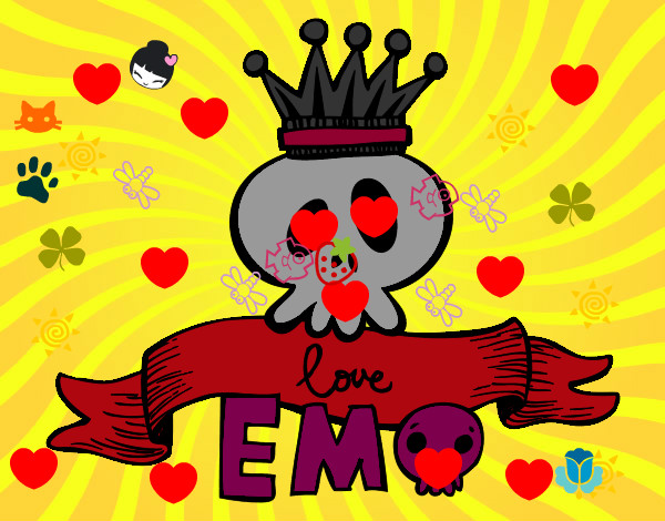 Dibujo Love Emo pintado por po0ko0yo0