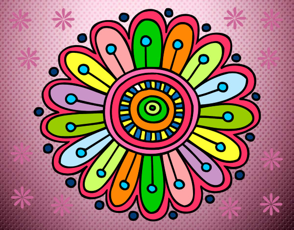 Dibujo Mandala margarita pintado por gesto81