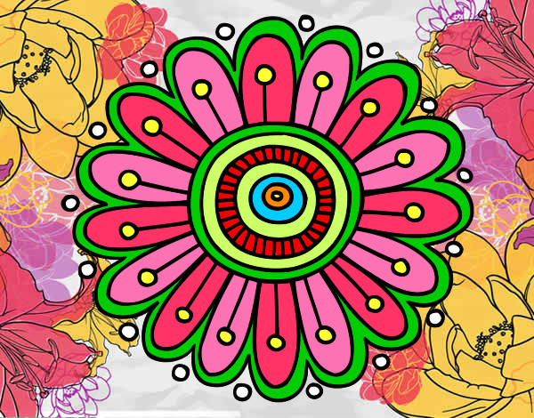 Dibujo Mandala margarita pintado por Manuell