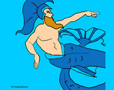 Dibujo Poseidón pintado por amalia