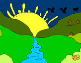 Dibujo Puesta de sol pintado por aaroni