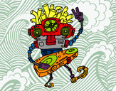 Dibujo Robot DJ pintado por pomilpo