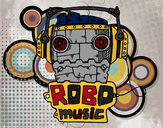 Dibujo Robot music pintado por omega12