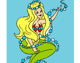 Dibujo Sirena entre burbujas pintado por almairis4