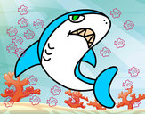 Dibujo Tiburón nadando pintado por minina649