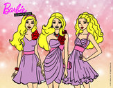 Dibujo Barbie y sus amigas vestidas de fiesta pintado por ICIA6