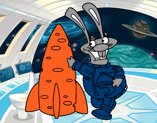 Conejo astronauta