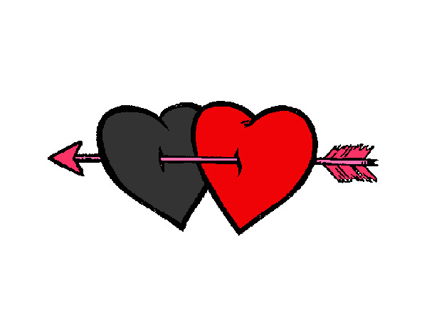 Dibujo Dos corazones con una flecha pintado por IVAN12600
