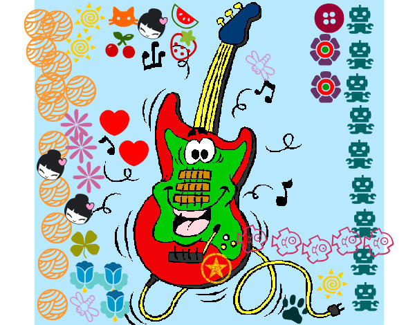 Dibujo Guitarra eléctrica pintado por Bauti2010