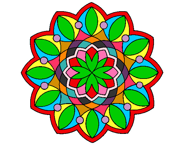 Dibujo Mandala 3 pintado por TIERNA