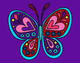 Dibujo Mandala mariposa pintado por amzueth