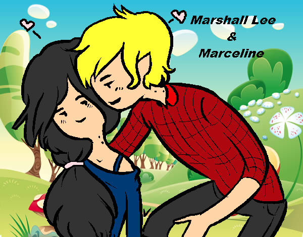Dibujo Marshall Lee y Marceline pintado por ximejd