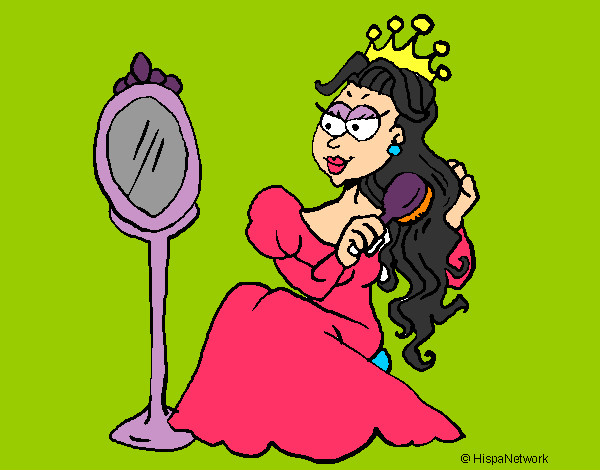 Dibujo Princesa y espejo pintado por yuliana444