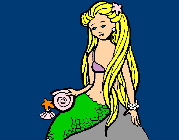 Dibujo Sirena con caracola pintado por EvelinLola