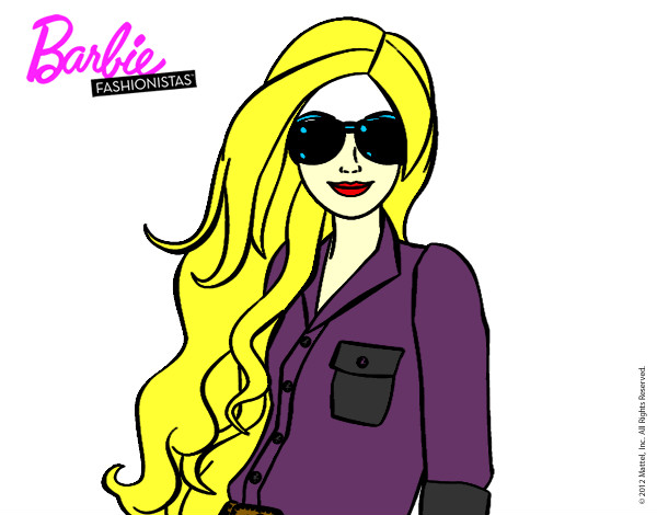 Dibujo Barbie con gafas de sol pintado por Zoraida199