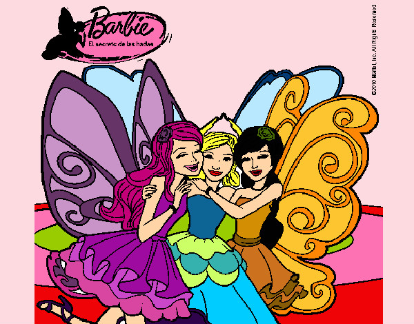 Dibujo Barbie y sus amigas en hadas pintado por mowglina