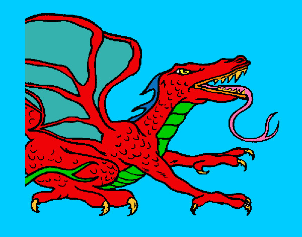 Dibujo Dragón réptil pintado por fallo