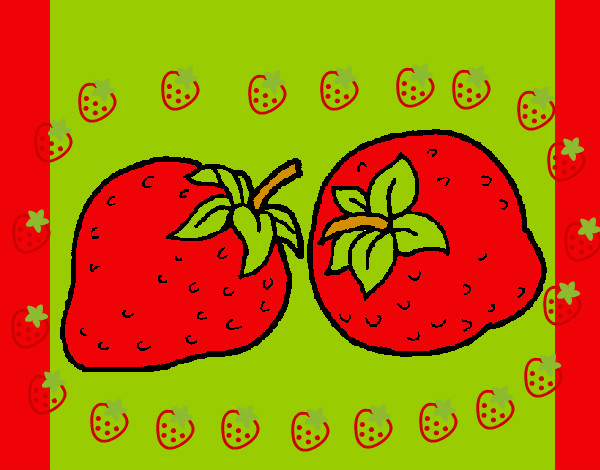 Dibujo fresas pintado por Brisatello