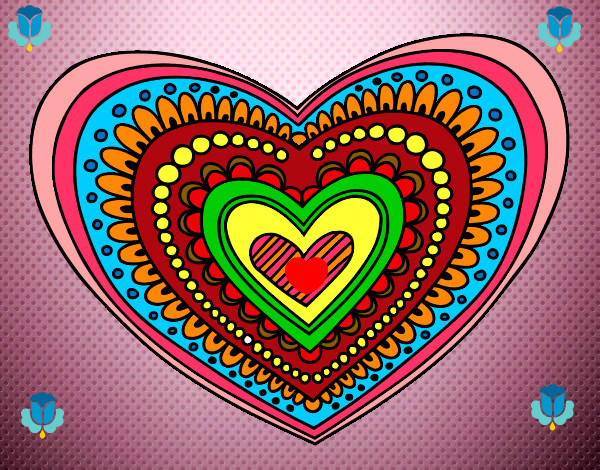 Dibujo Mandala corazón pintado por FRANSHESCA