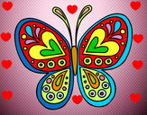 Dibujo Mandala mariposa pintado por ganatapaye