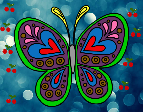 Dibujo Mandala mariposa pintado por sony777