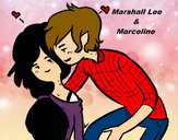 Dibujo Marshall Lee y Marceline pintado por nadiita