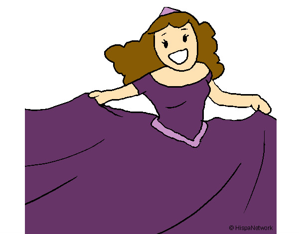 Dibujo Princesa feliz pintado por andrea8