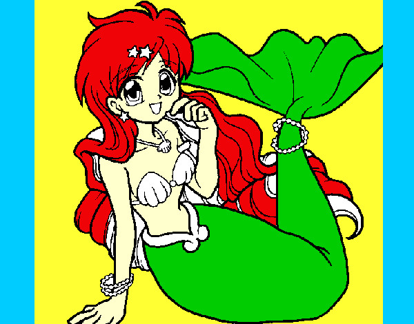 Dibujo Sirena 1 pintado por anacaaaaaa