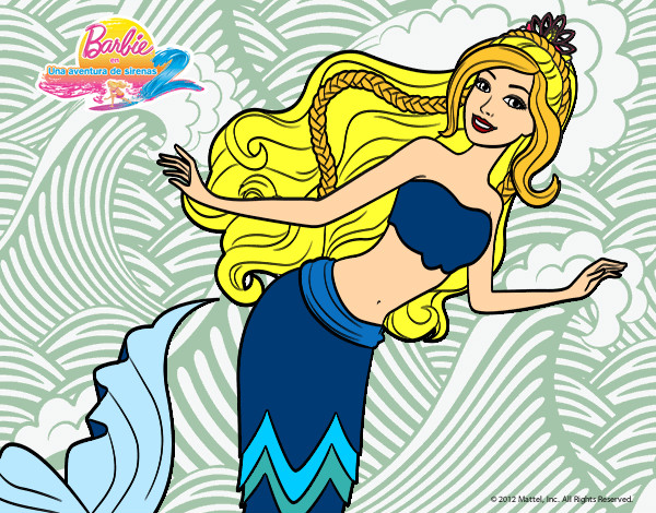 Dibujo Sirena nadando pintado por mowglina