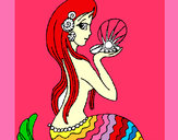 Dibujo Sirena y perla pintado por anacaaaaaa