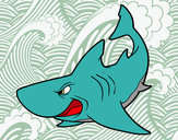 Dibujo Tiburón enfadado pintado por MaritorerG