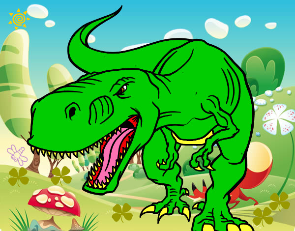 Dibujo Tiranosaurio Rex enfadado pintado por fallo
