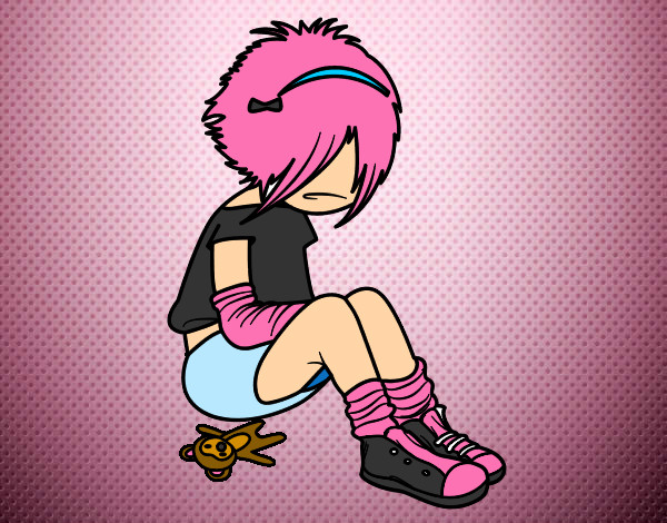 Dibujo Chica EMO pintado por malenakh