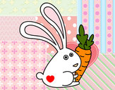 Dibujo Conejo con zanahoria pintado por azalea200