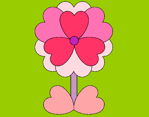 Dibujo Flor de corazones pintado por violetta80