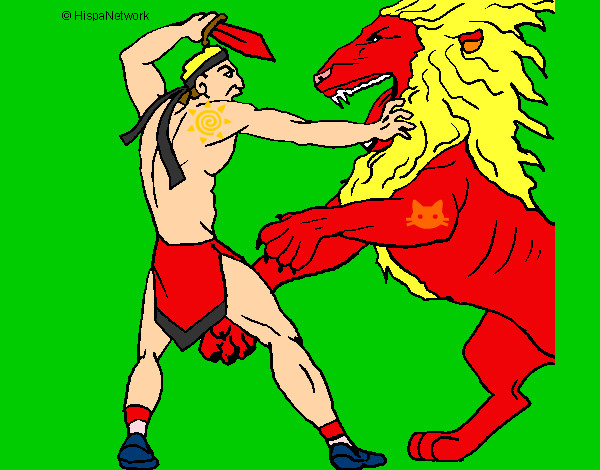 la  pelea del leon