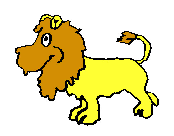 Dibujo León de perfil pintado por narvel