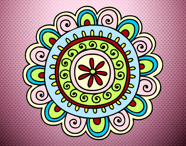 Dibujo Mandala alegre pintado por maudis