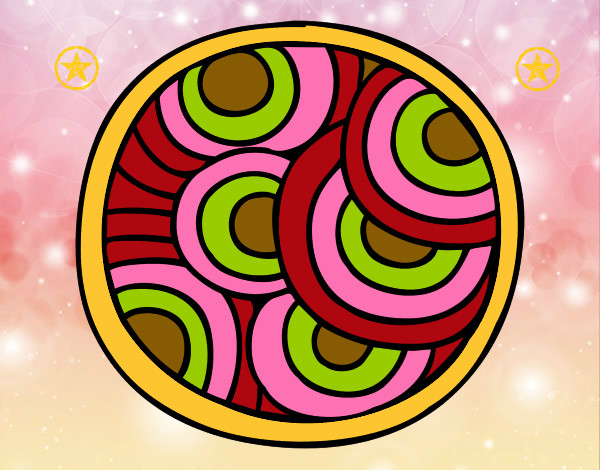 Dibujo Mandala circular pintado por alexha