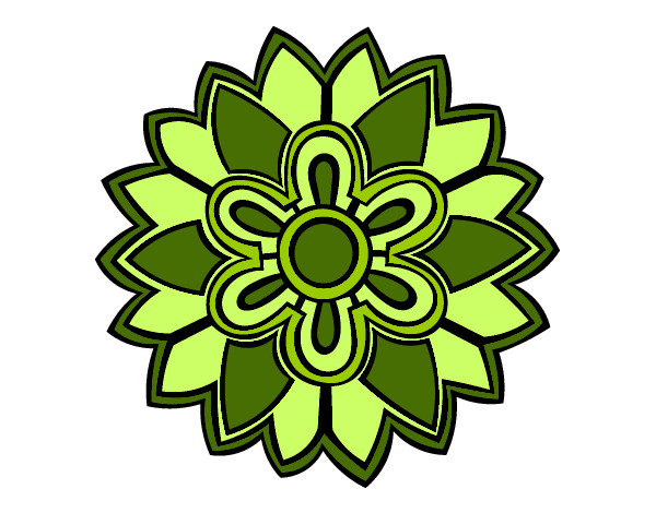 Dibujo Mándala con forma de flor weiss pintado por anamariale