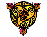 Dibujo Mandala con tres puntas pintado por anamariale