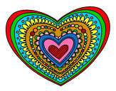 Dibujo Mandala corazón pintado por ganatapaye