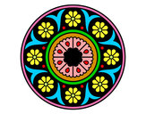 Dibujo Mandala flor pintado por emiliana