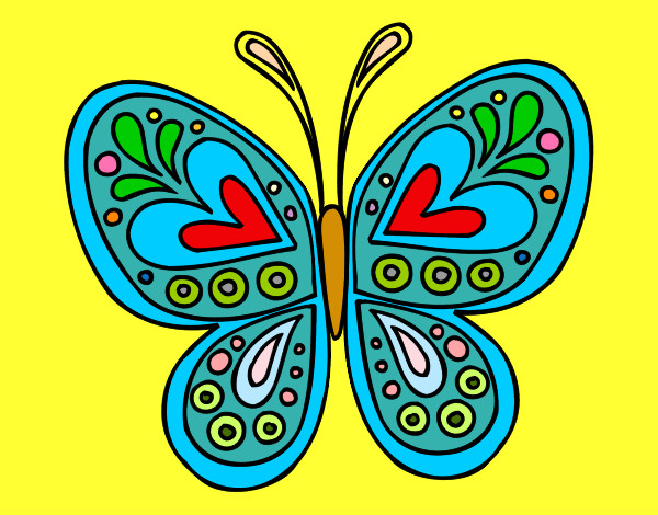 Dibujo Mandala mariposa pintado por mayfe