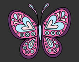 Dibujo Mandala mariposa pintado por michinita