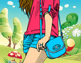Dibujo Chica con bolso pintado por johannita