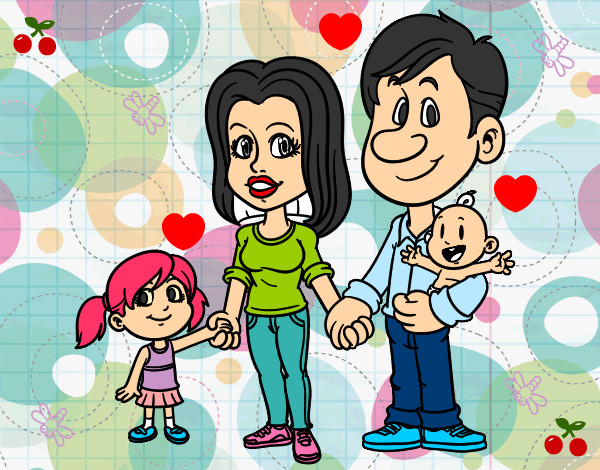 Dibujo Familia feliz pintado por Vichy