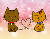 Dibujo Gatos enamorados pintado por kimairy 